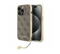 Guess 4G Charms Collection - Coque iPhone 15 Pro (marron)