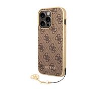 Guess 4G Charms Housse marron or - iPhone 14 Pro