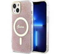 Guess 4G Coque arrière Compatible avec MagSafe - Apple iPhone 14 Plus (6.7") - Rose