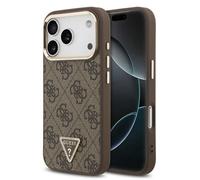 CG MOBILE Guess Logo triangulaire 4G compatible avec coque MagSafe pour iPhone 18 Pro / 17 Pro (marron)