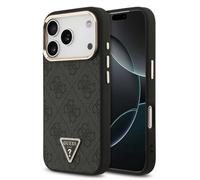 Guess 4G Coque MagSafe Logo Triangle pour iPhone 17 Pro / 18 Pro - Noir et Or