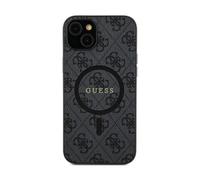 Guess 4G Etui en cuir noir pour Magsafe Galaxy S24