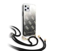 Guess 4G Gradient Hard Case - Étui avec dragonne détachable pour iPhone 11 Pro (Noir)