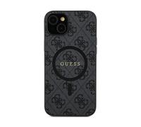 Guess 4G Housse en cuir noir pour Magsafe Galaxy S24 Plus