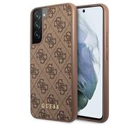 Guess 4G Metal Gold Logo - Coque pour Samsung Galaxy S22 (Marron)