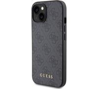 Étui Guess pour iPhone 15 6.1 gris étui rigide 4G Metal Gold Logo