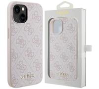 Guess Étui Rigide Housse de Protection Rose 4G Metal Logo IPHONE 15 Plus 14 6,7