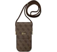 Guess 4G Metal Script Logo - Sac à main à porter autour du cou pour le téléphone (marron)