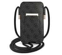 Guess 4G poche à rayures imprimée - Pochette pour smartphone S/M (Gris)