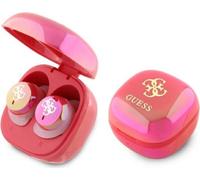 CG Mobile Guess Écouteurs Bluetooth TWS + Station d'accueil Iridescent 4G Imprimé Logo Fuchsia