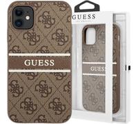 Guess 4G Printed Stripe - Coque pour iPhone 11 (marron)