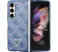 Guess 4G PU Leather Triangle Case pour Samsung Galaxy Z Fold 5 bleu
