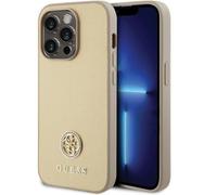 Guess GUHCP15LPS4DGPD iPhone 15 Pro 6.1 or étui rigide Strass Metal Logo