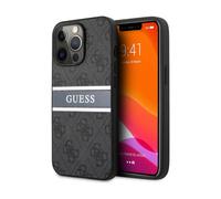 Guess 4G Coque imprimée à rayures pour iPhone 13 Pro (Gris)