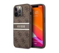 Coque pour iPhone 13 Pro avec Imprimé et Bande Monochrome Luxe Marron