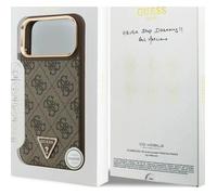 Guess 4G Triangle Logo Case with MagSafe for iPhone 17 Pro Max 6.9"" Brown Gold - GUHMP17XP4GTDGMW