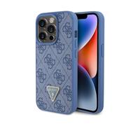 Guess 4G Triangle Rhinestone Case, Bleu - iPhone 15 Pro