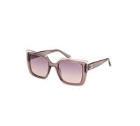 Guess 7908 Lunettes de soleil pour femme de forme carrée - Couleur 59Z Beige vif avec verres violet dégradé ou miroir - Calibre 52