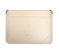 Guess Saffiano Triangle Logo Sleeve - Étui pour ordinateur portable 16" (Beige)