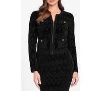 GUESS Adele Logo Chenille Jet Black A996 Taille: XXL | Blousons d'aviateurs Outlet | Femme | Le Noir