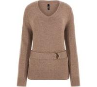 GUESS Afrah Vn Belted Top Silk Taupe Heather Taille: M | Pulls Outlet | Femme | Le Noir