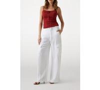 GUESS Agatha Cargo Pure White Taille: W28 | Pantalons Cargo Outlet | Femme | Blanche