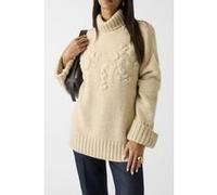 GUESS Ahlam Over Tn Embro Sand Grain Heather Taille: XS | Pulls Outlet | Femme | Marron