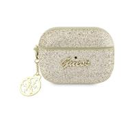 Guess GUAP2GLGSHD Coque pour AirPods Pro 2 Doré Paillettes Flake 4G Charm