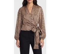 GUESS Alanis Wrap Ls Blous Charming Leopard All Taille: 46 | Manches longues Outlet | Femme