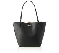 Guess Alby Toggle Tote, Sacs Satchel Femmes, Black/Stone, Taille Unique