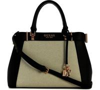 GUESS Anadela 3 Compartment Satchel, Sac à Main Femme, Beige/Noir (Naturel/Black), Taille Unique