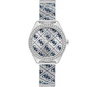 Montre Femme Guess W1279L1 - CLAUDIA Boîtier acier brillant avec cristaux cadran argenté bleu bracelet maille milanaise acier bleu G-Link Gris
