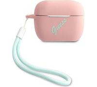 Guess Apple Airpods Pro Cover Rose Vert Silicone Vintage Housse de protection Case Etui Support