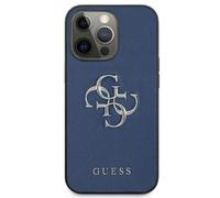 Guess Apple Etui GUHCP13LSA4GSBL iPhone 13 Pro bleu/bleu coque rigide Saffiano 4G métal logo