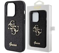 Guess Apple Etui GUHCP13XHG4SGK iPhone 13 Pro Max coque rigide paillettes Script Big 4G noir/noir