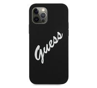Guess, Apple iPhone 12 / 12 Pro Collection Vintage Silikon Cover en TPU, Schwarz