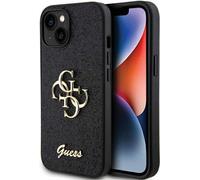 Guess Apple iPhone 15 Plus Housse de protection Glitter Script Big 4G Noir