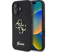 GUESS Apple iPhone 16 Plus Fixed Glitter Big 4G Design Housse noire
