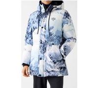 GUESS Apres Ski Puffer Par Aop Blue Mountain Taille: M | Vestes d'hiver Outlet | Homme | Bleu