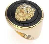 Guess Bague sceau tête de lion pour homme en acier inoxydable, or