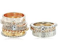 Guess Bague Update empilable pour femme, lot de 9, multi, 7, 7, verre cristal, 7, verre cristal