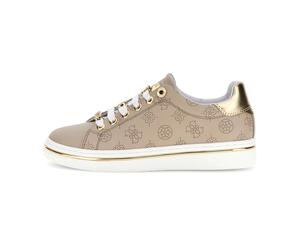 Guess - Baskets en Cuir Monogramme - Beige - Femme - Chaussures - Beige - Taille: 37 EU