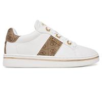 Guess Chaussures de sport pour femme, blanc avec détails dorés, logo imprimé, style décontracté urbain, blanc, 37 EU