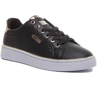 Guess Beckie Baskets Femme À Lacets Avec Logo Doré En Noir Et Or Taille UK 3 - 8