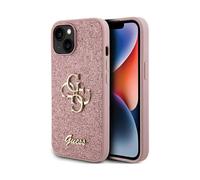 Guess Big 4G Fixed Glitter TPU Cover Rose - iPhone 15 Plus & 14 Plus