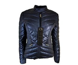 Guess Blouson Femme Matelasse Felicia, Bleu, Small