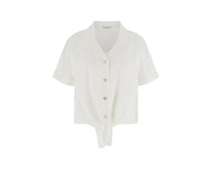 GUESS Blusenshirt SHARON EYELETS blanc | M