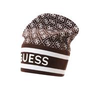 GUESS Bonnet 'SEVYN 4G LOGO BEANIE SWTR' cognac / blanc, Taille 55-60
