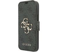 Guess Bookcase 4G gris BIG logo métal pour iPhone 13 PRO 6,1