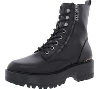 Guess Bottes type ranger Fearne pour femme, noir/argent, 38 EU